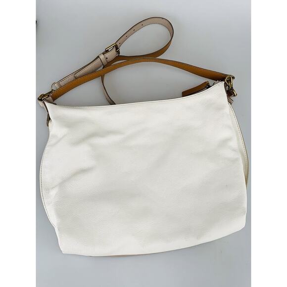 Fossil Vickery Shoulder Bag Crossbody Hobo Purse Leather Cream Colorblock ZB6459 - Picture 2 of 12